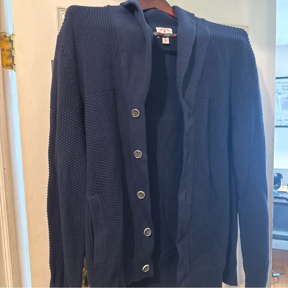 Brooks Brothers Navy Cardigan Sweater